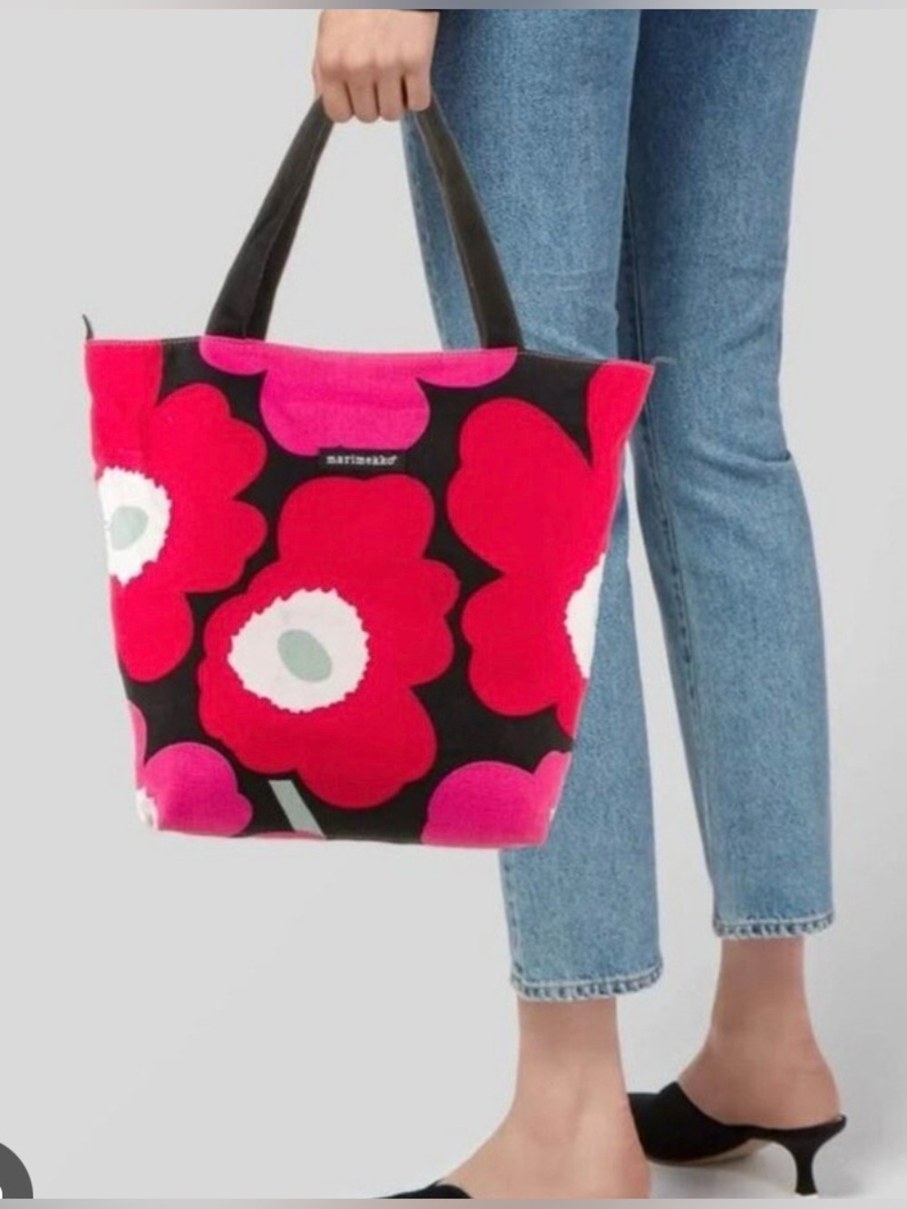 Marimekko Hot Pink, Magenta & Black Unikko Tote